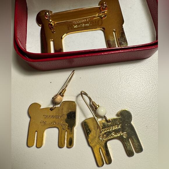 Laurel Burch brooch pin and earrings - Picture 4 of 4